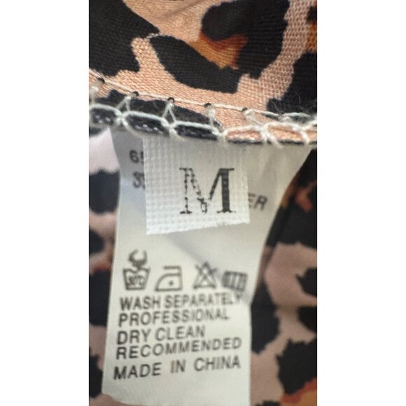 2/$50 NEW Leopard M Print Boho Halter Maxi Dress Butterfly Detail Sleeveless - Picture 6 of 16